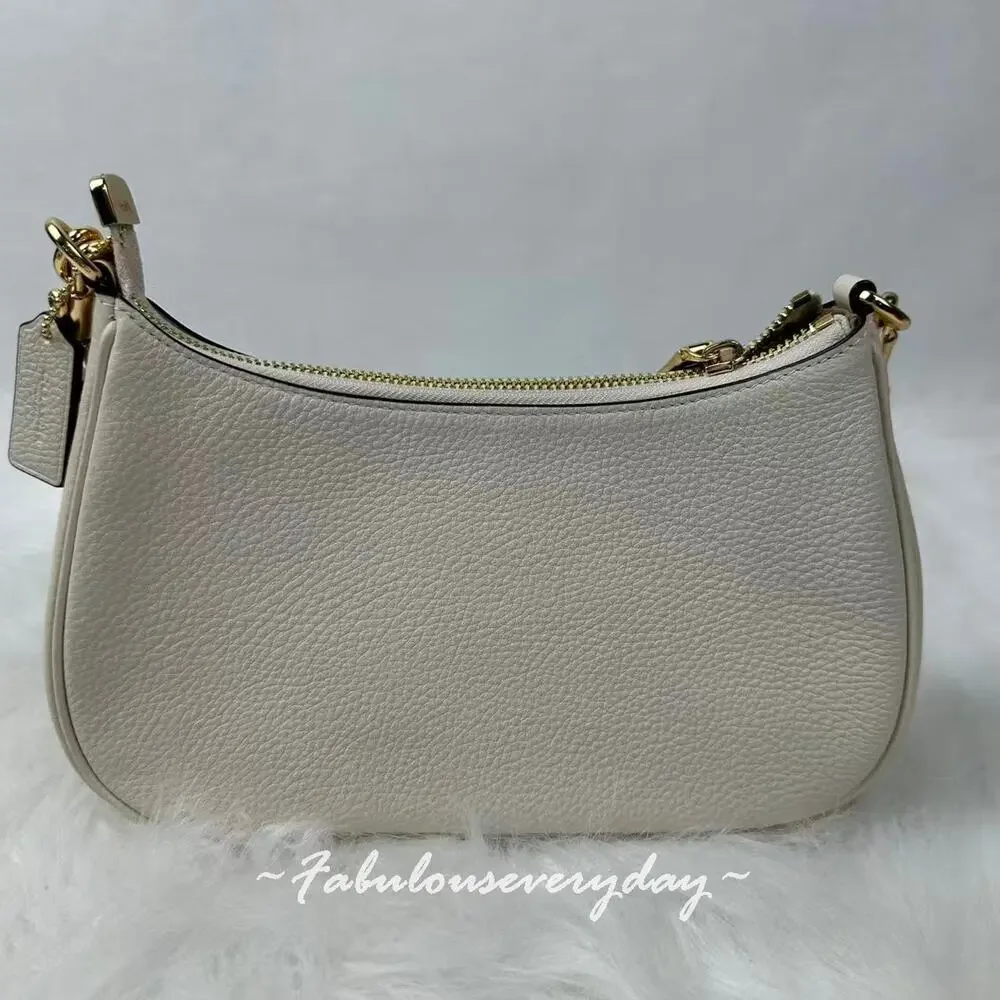 Coach Teri Shoulder/Crossbody Bag In Leather/Gold/Chalk CV934 NWT
